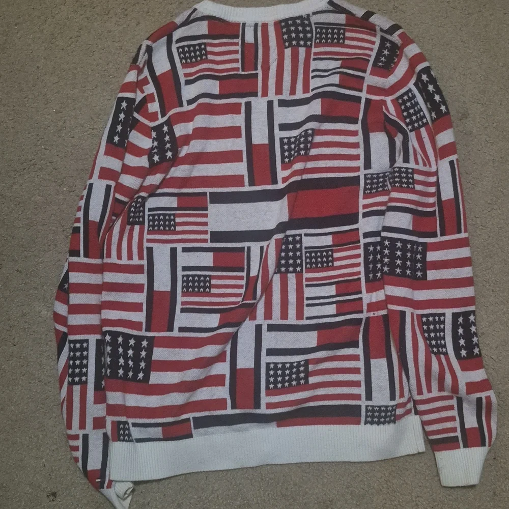 Tommy Hilfiger USA Mens All Over Print Sweater Size M